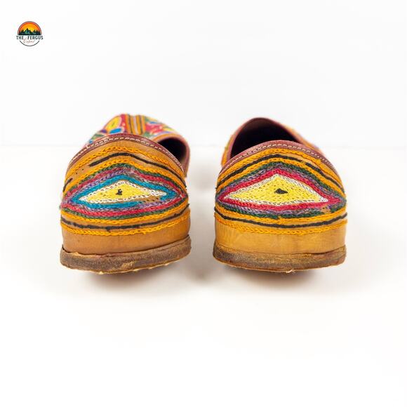 Handcrafted Punjabi Jutti Khussa Mojari Flats Multicolor Women's Size US 9 - Picture 6 of 16